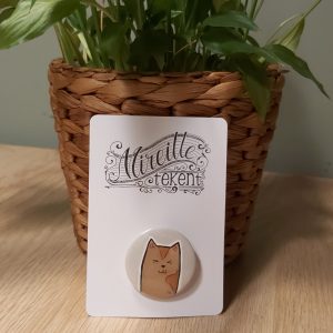 Kattenbutton grijs