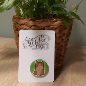 Kattenbutton groen