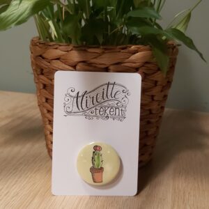 Cactus button geel