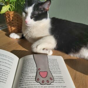 Boekenlegger kattenpoot