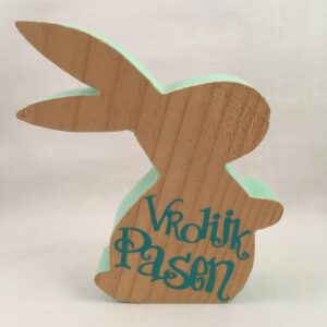 Decoratie tekstbord (hout) voor Pasen konijn/paashaas (optie 5)