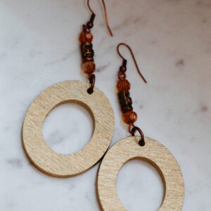 Houten oorbellen