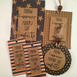 Kaarten & tags pakket thema; Throw happiness around like confetti optie 2